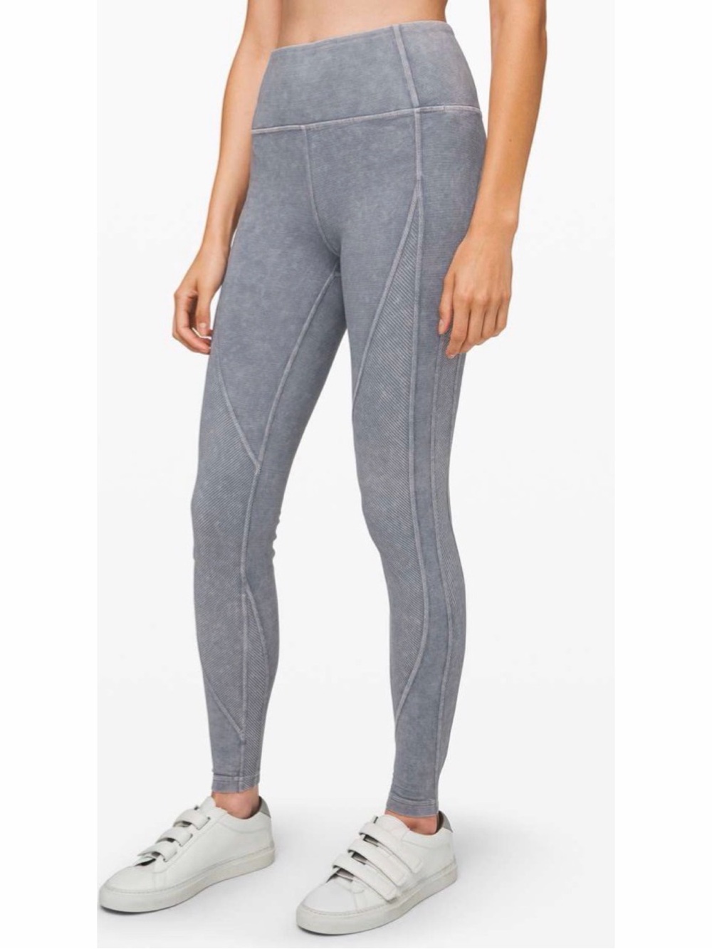 Lululemon Wunder Under High Rise Leggings Snow Washed Ribbed 28"